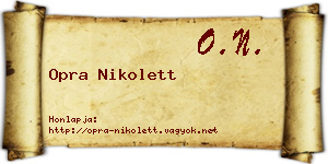 Opra Nikolett névjegykártya