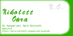 nikolett opra business card